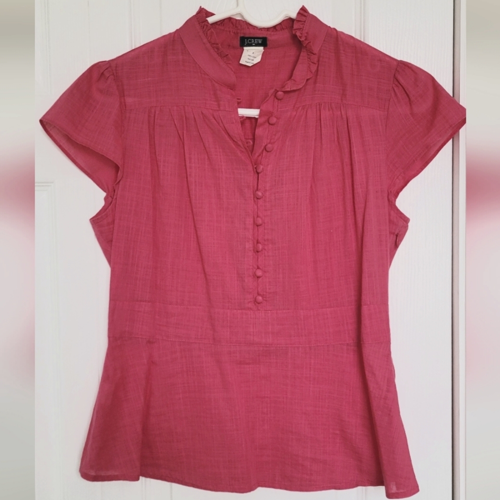 J. Crew Women's Pink Blouse 100% cotton size small/2